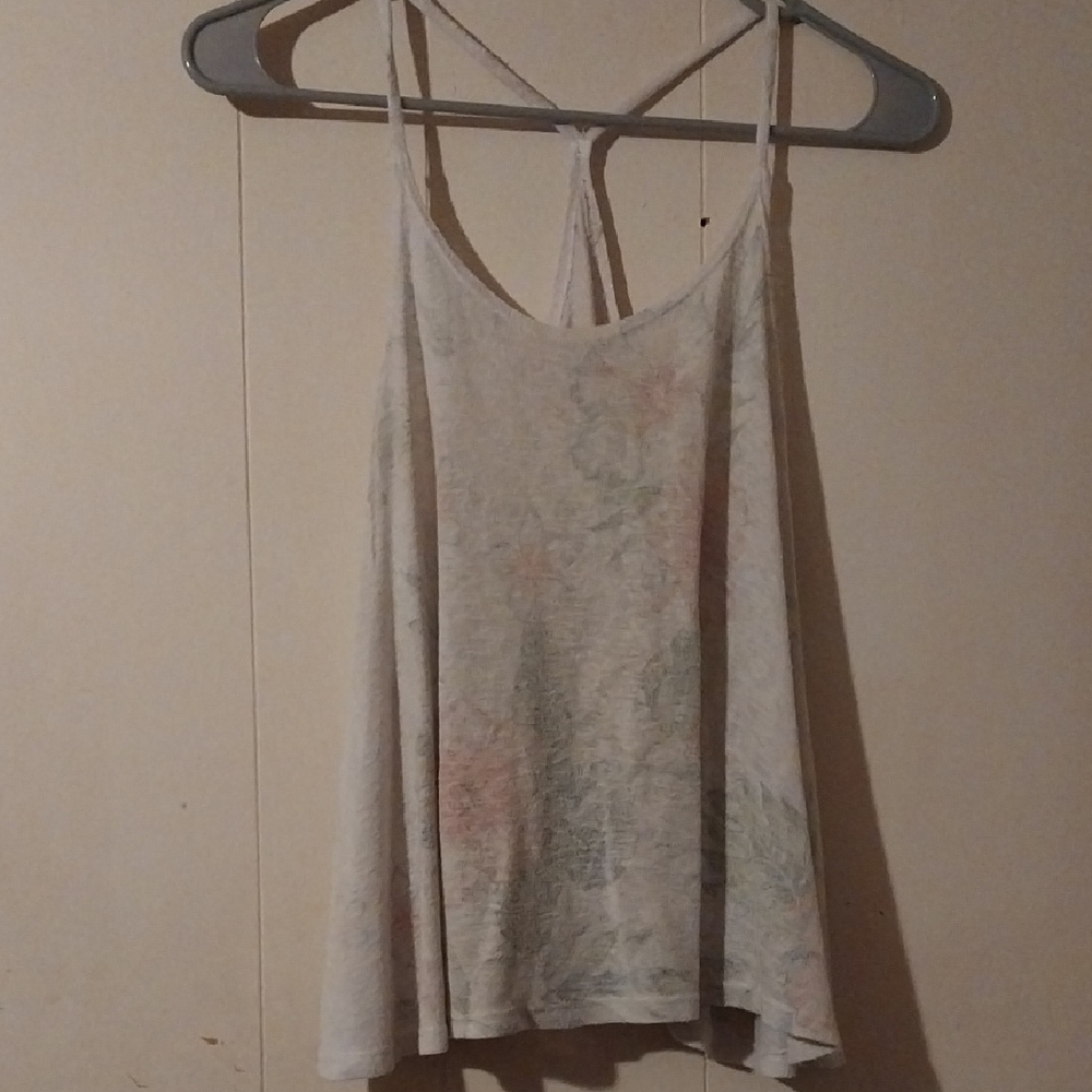 Women's Cream Tank Top Hawaiin Flowers